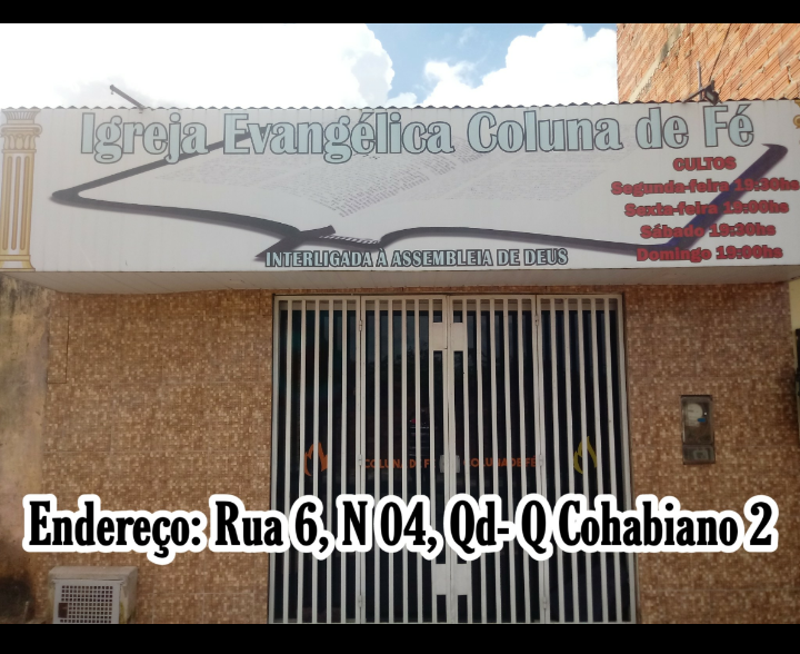 Fachada de Igreja Evangelica Coluna de Fé