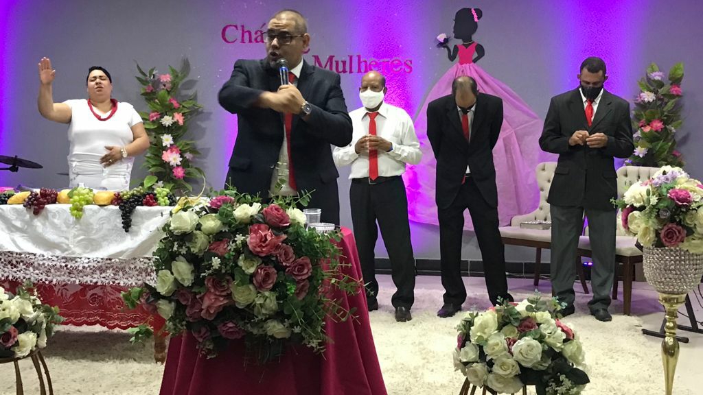Fachada de Igreja Evangelica Assembléia de Deus Ministerio de Santo Amaro noBrasil