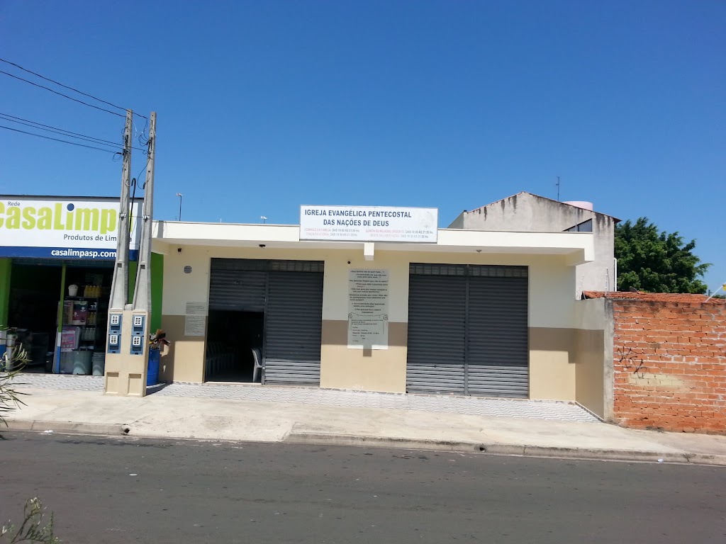 Fachada de Igreja Evangélica Pentecostal das Nações de Deus