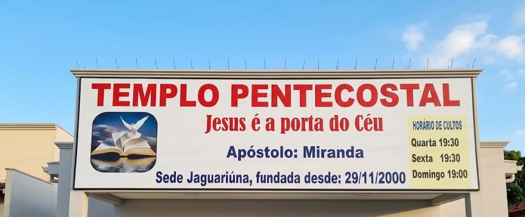 Fachada de Igreja Evangélica Pentecostal Jesus é a Porta do Céu