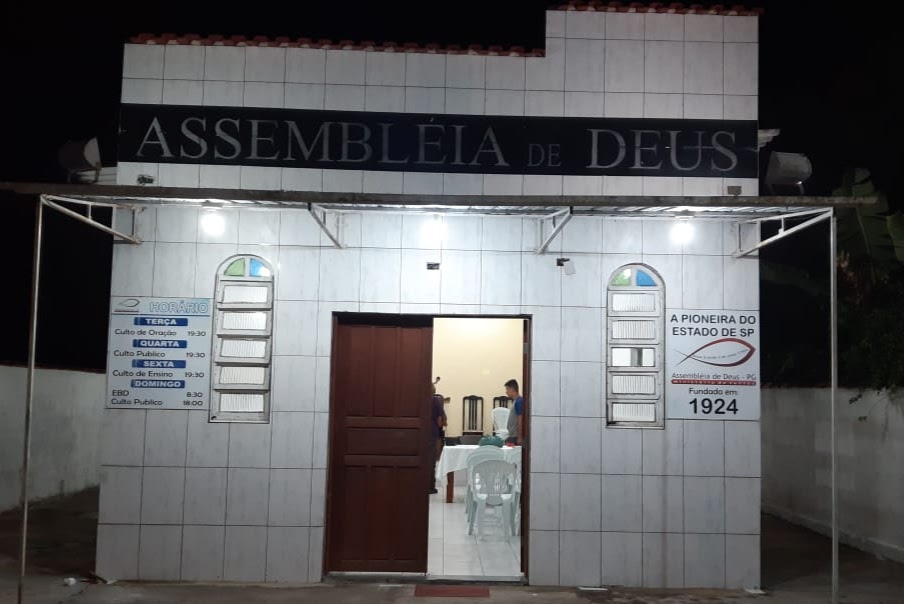 Fachada de Igreja Evangélica Assembleia de Deus Ministério de Santos em Praia Grande - Congregação Jardim Real