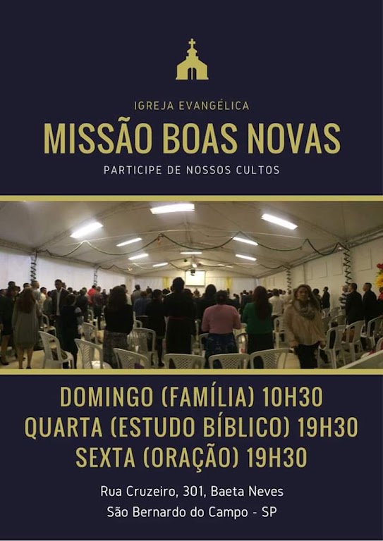 Fachada de Igreja Evangélica Ministério Missão Boas Novas