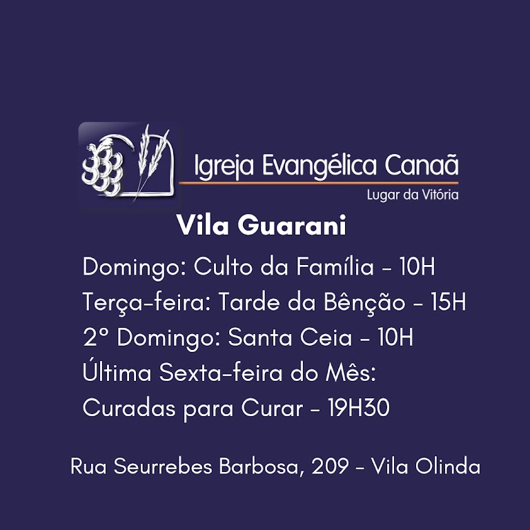 Fachada de Igreja Evangélica Canaã Vila Guarani - Culto na Garagem : Rua Seurrebes Barbosa, 209. Sede da IEC, Av. Goiás 160 SCS