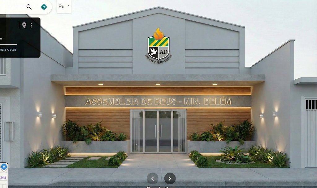 Fachada de Assembléia de Deus. Ministério Belém JD. Helena II