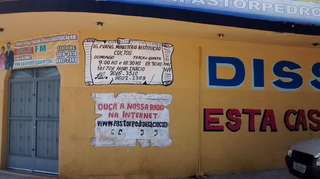 Fachada de Igreja Evangélica Ministério Restituição