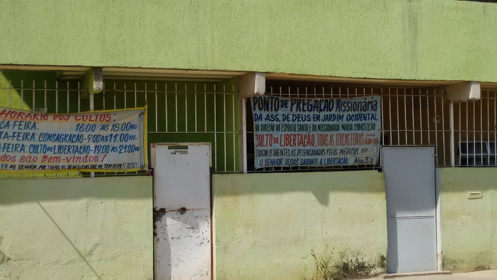 Fachada de Ponto de Pregação Missionária da Ass. De Deus em Jardim Ocidental