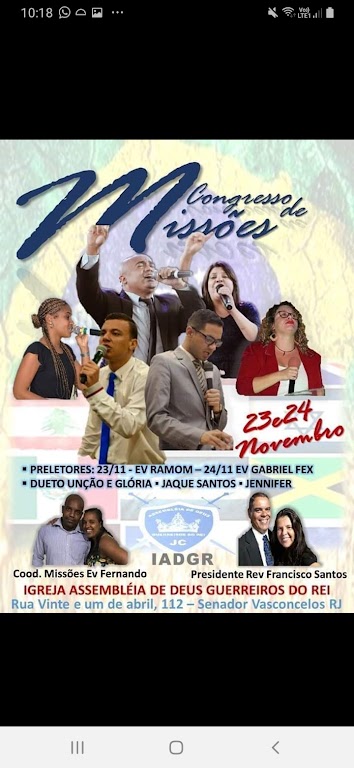 Fachada de IGREJA ASSEMBLEIA DE DEUS GUERREIROS DO REI